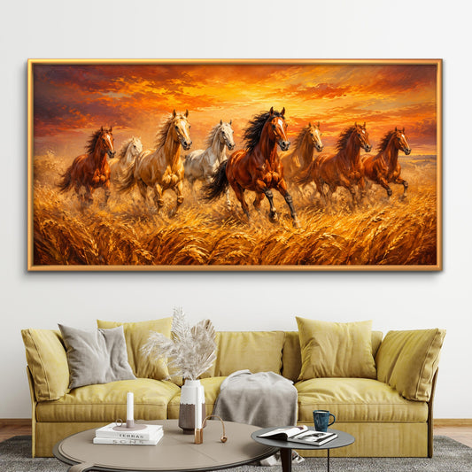 Seven Horses Premium Canvas Painting - Premium Wall Art | Decor By Neon