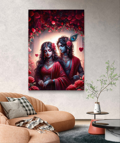 Radha Krishna Premium Acrylic Wall Art for Home & Temple Decor
