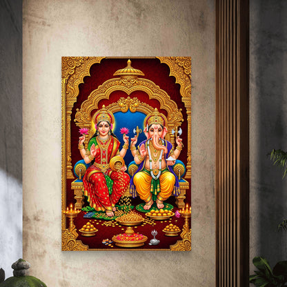 Ganesh Lakshmi Ji Premium Canvas Painting