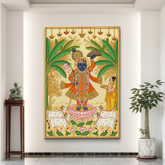 Traditional Pichwai Shrinathji Premium Canvas Painting - Premium Wall Art | Decor By Neon