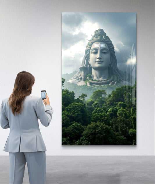 Adiyogi Shiva Premium Acrylic Wall Art for Home & Temple Decor