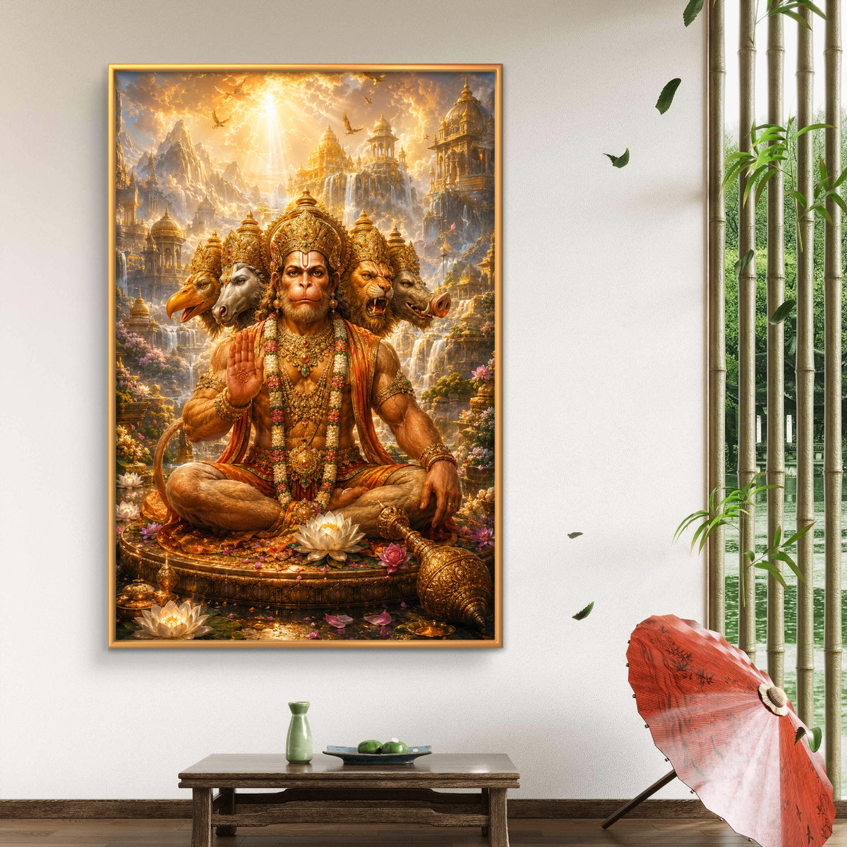 Panchmukhi Hanuman Ji Premium Canvas Painting - Buy Online | Decor By Neon