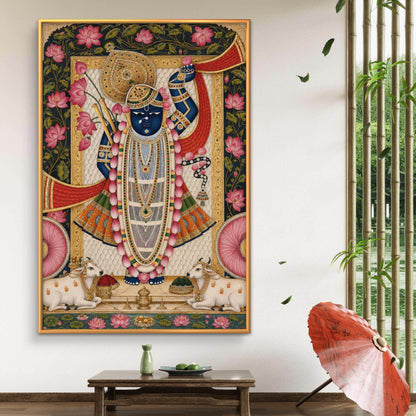 Traditional Pichwai Shrinathji Premium Canvas Painting