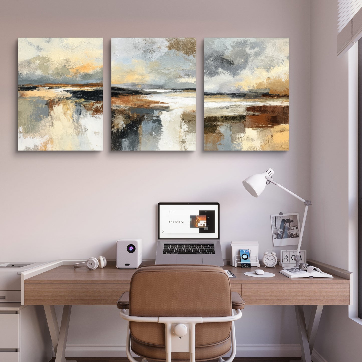 Set of 3 Abstract Art Premium Canvas Painting - Buy Online | Decor By Neon