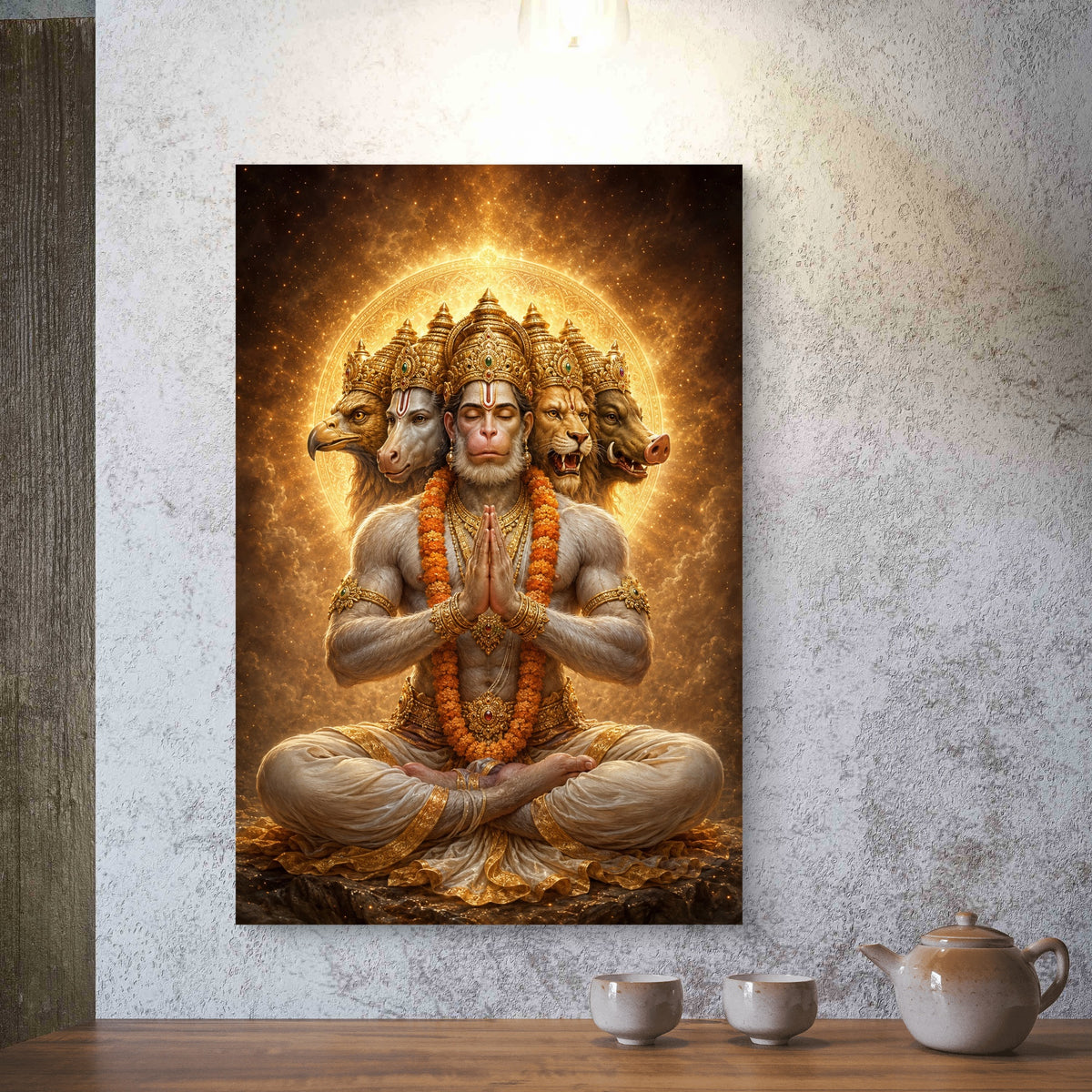 Panchmukhi Hanuman Ji Premium Canvas Painting - Buy Online | Decor By Neon