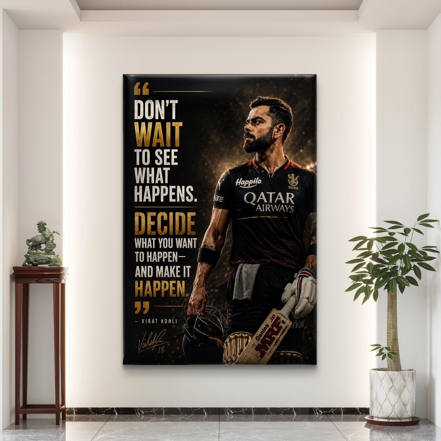 Virat Kohli  Premium Canvas Painting - Buy Online | Decor By Neon