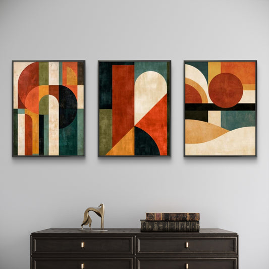 Set of 3 Abstract Art Premium Canvas Painting - Canvas Wall Art | Decor By Neon