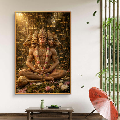Panchmukhi Hanuman Ji Premium Canvas Painting