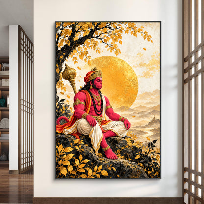 Lord Hanuman Premium Canvas Painting