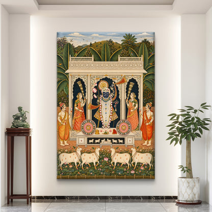 Traditional Pichwai Shrinathji Premium Canvas Painting