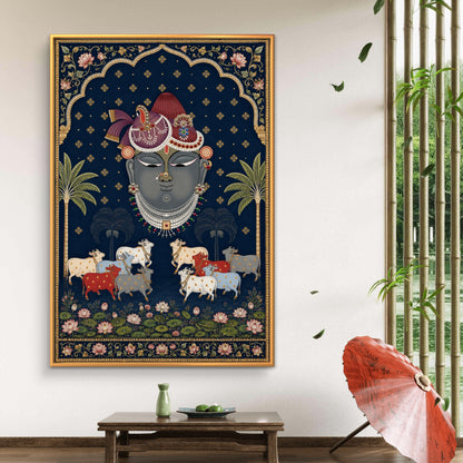 Traditional Pichwai Shrinathji Premium Canvas Painting
