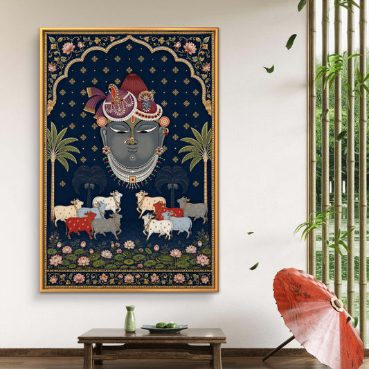 Traditional Pichwai Shrinathji Premium Canvas Painting - Premium Wall Art | Decor By Neon