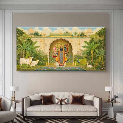 Traditional Pichwai Shrinathji Premium Canvas Painting