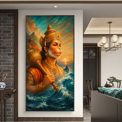 Lord Hanuman Premium Canvas Painting