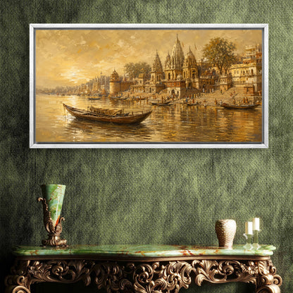 Banaras Ghat Premium Canvas Painting