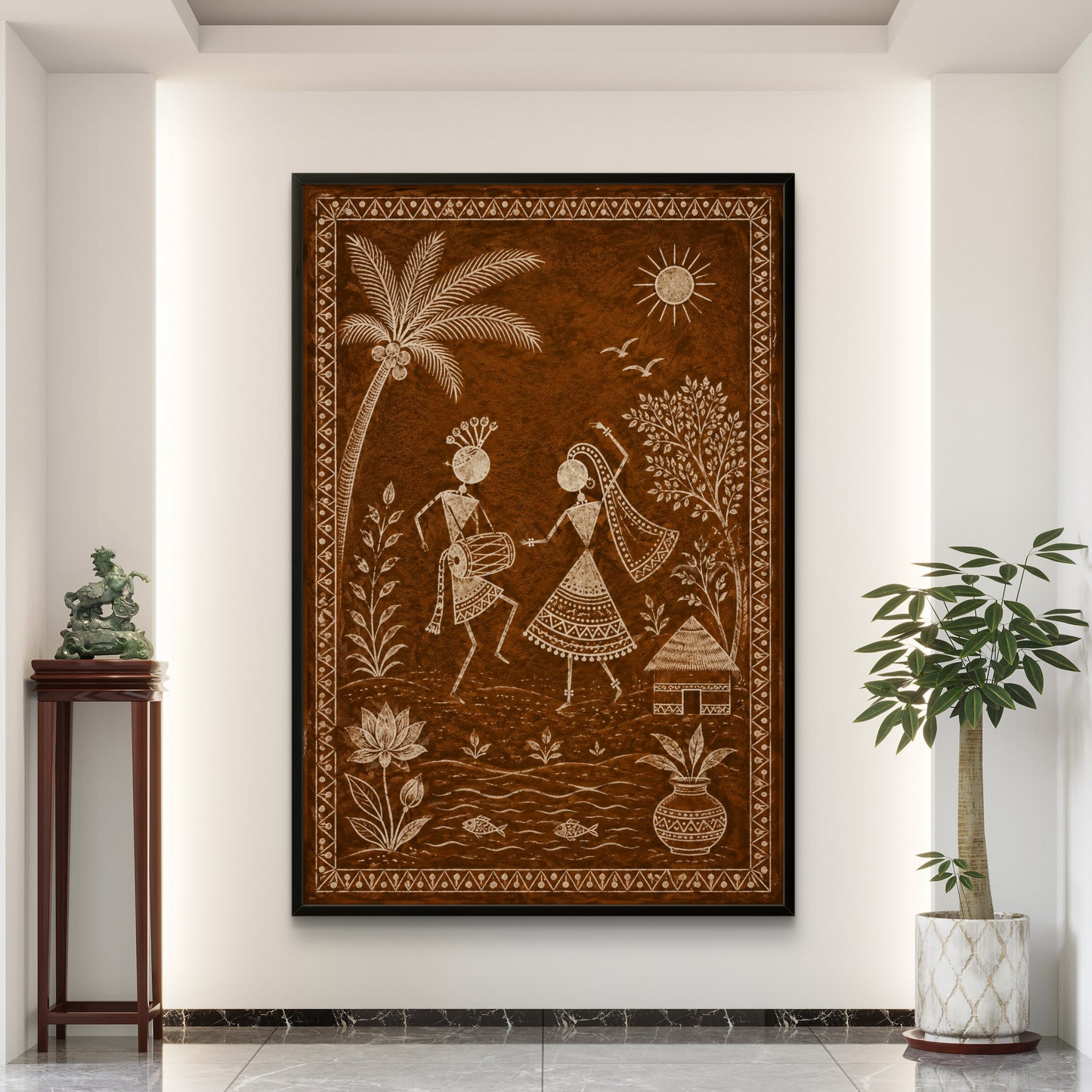 Warli Art Premium Canvas Painting - Buy Online | Decor By Neon