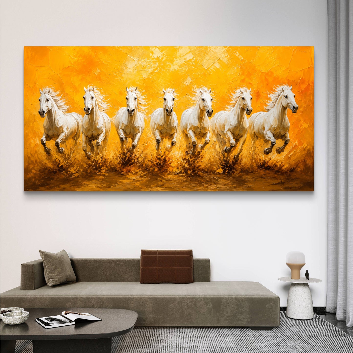 Seven Horses Premium Canvas Painting - Buy Online | Decor By Neon