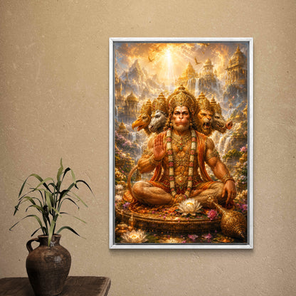 Panchmukhi Hanuman Ji Premium Canvas Painting