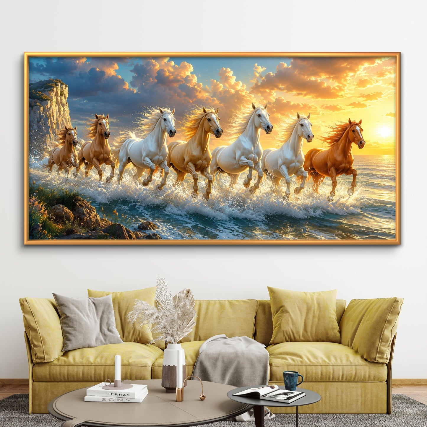 Seven Horses Premium Canvas Painting - Buy Online | Decor By Neon