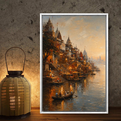 Banaras Ghat Premium Canvas Painting