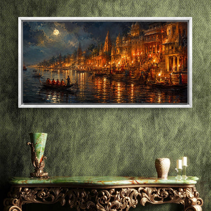 Banaras Ghat Premium Canvas Painting