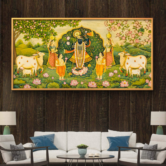 Traditional Pichwai Shrinathji Premium Canvas Painting - Premium Wall Art | Decor By Neon