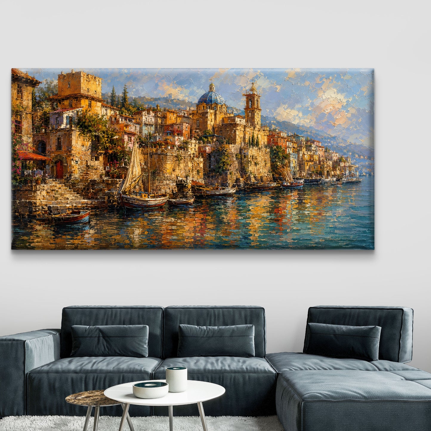Banaras Ghat Premium Canvas Painting - Buy Online | Decor By Neon