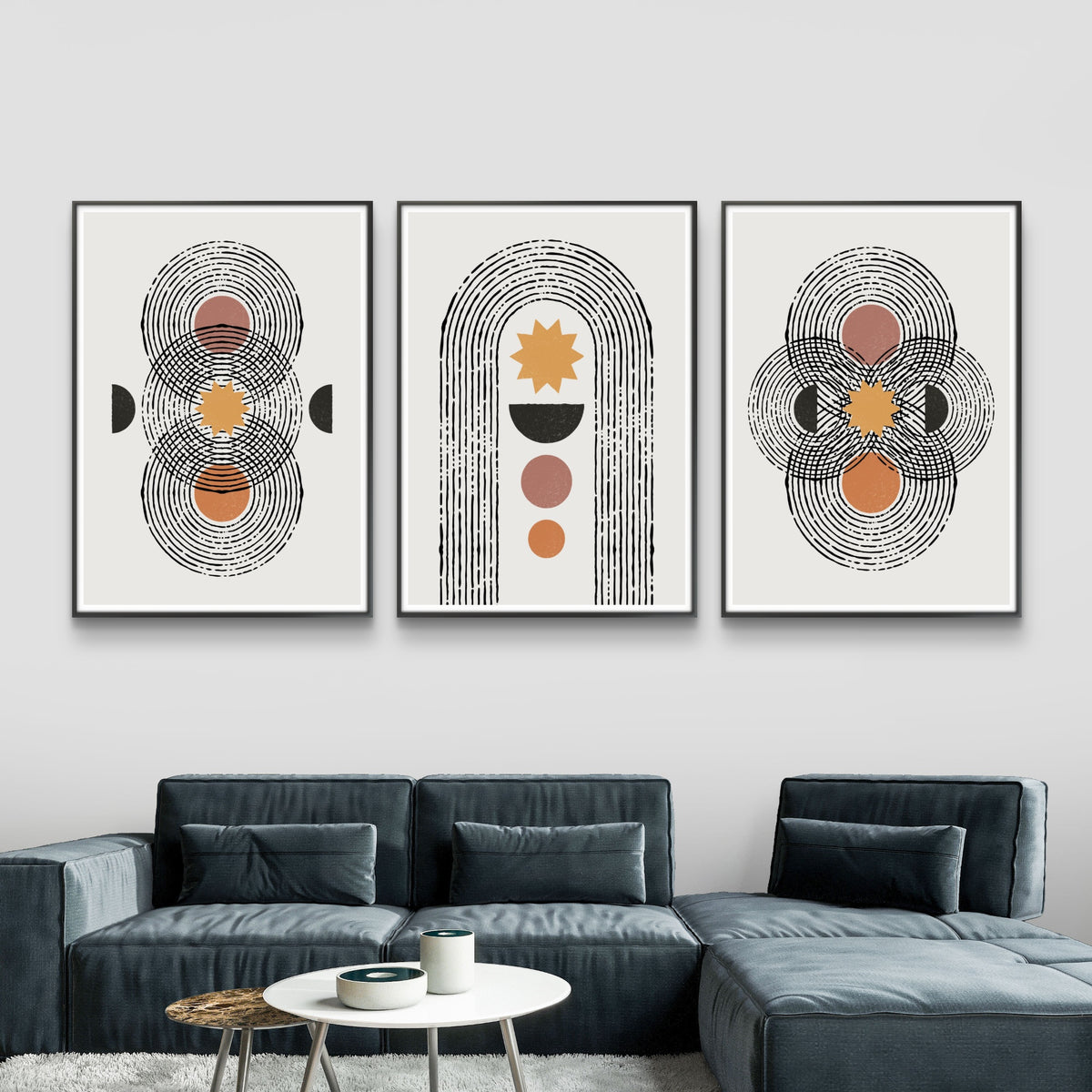 Set of 3 Abstract Art Premium Canvas Painting - Buy Online | Decor By Neon