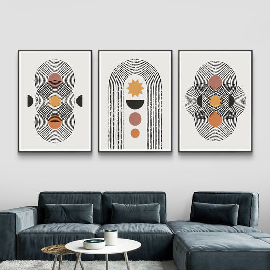 Set of 3 Abstract Art Premium Canvas Painting - Canvas Wall Art | Decor By Neon