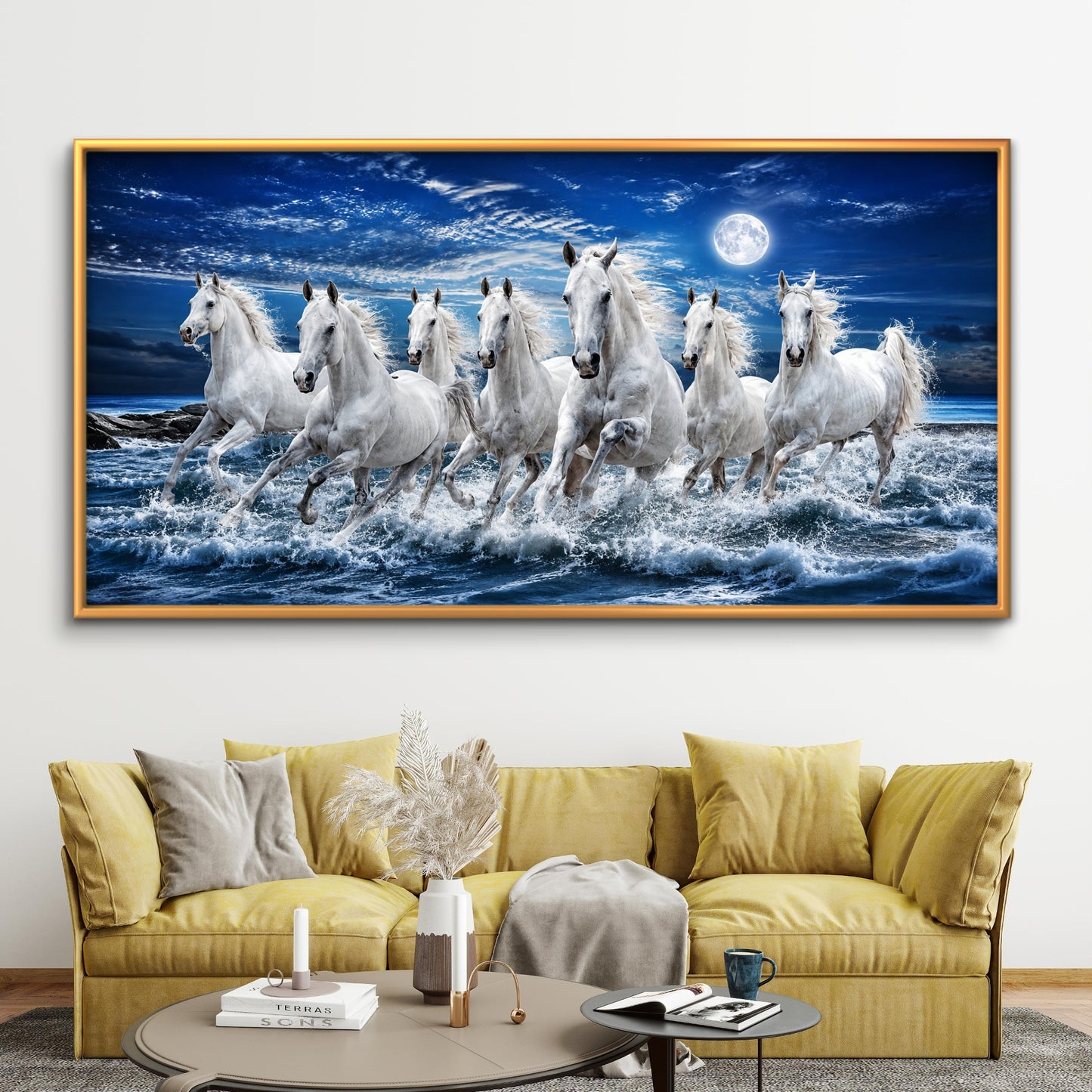 Seven Horses Premium Canvas Painting - Buy Online | Decor By Neon
