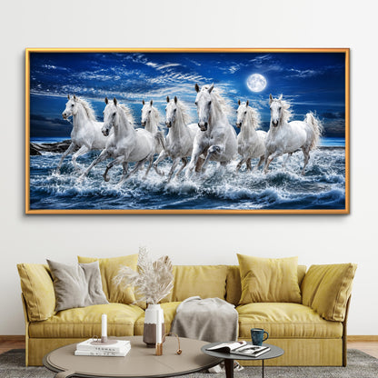 Seven Horses Premium Canvas Painting