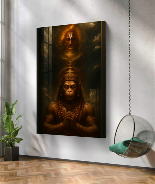 Lord Hanuman Premium Acrylic Wall Art for Home & Temple Decor