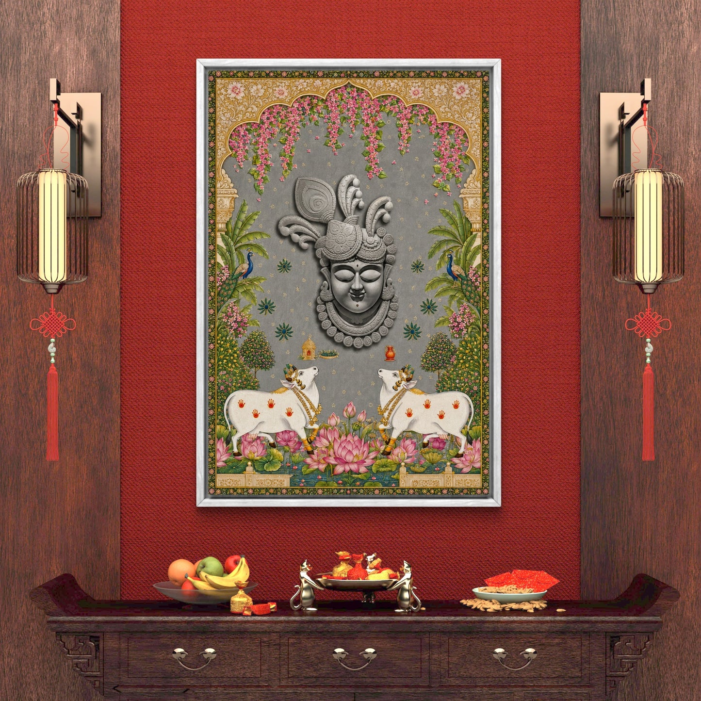 Traditional Pichwai Shrinathji Premium Canvas Painting - Buy Online | Decor By Neon