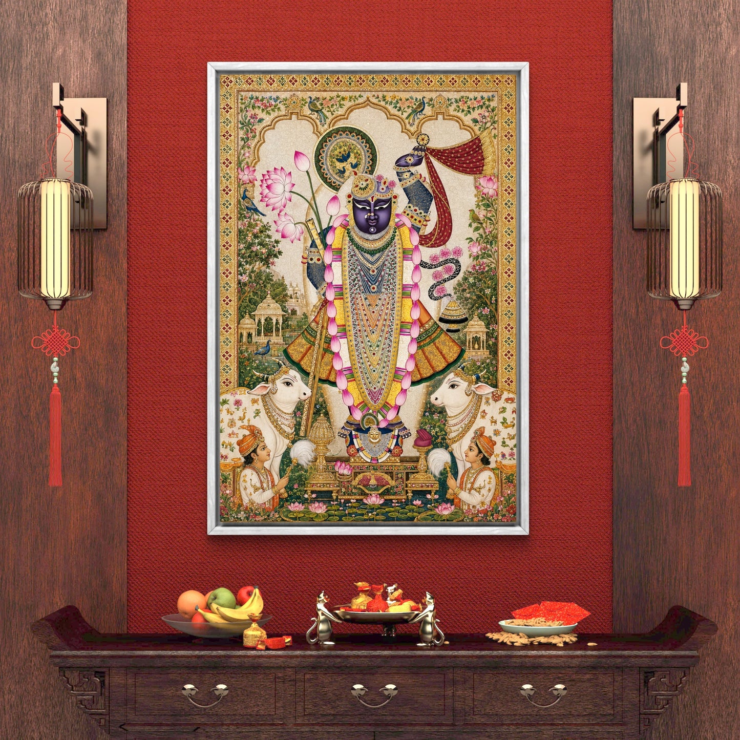 Traditional Pichwai Shrinathji Premium Canvas Painting - Buy Online | Decor By Neon