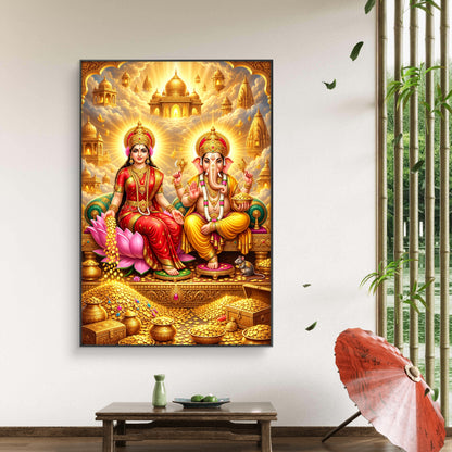 Ganesh Lakshmi Ji Premium Canvas Painting