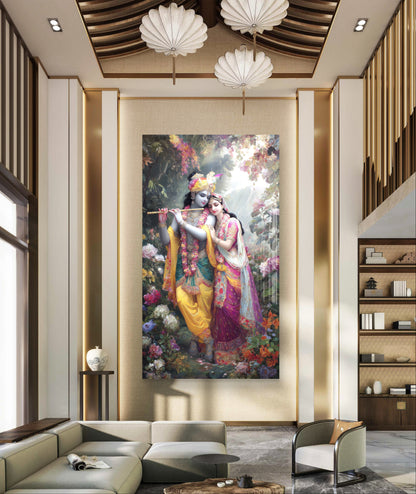 Radha Krishna Premium Acrylic Wall Art for Home & Temple Decor