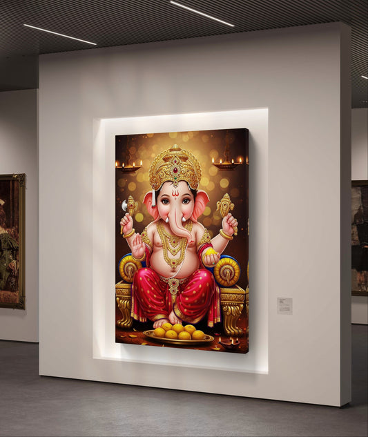 Lord Ganesha Premium Acrylic Wall Art for Home & Temple Decor