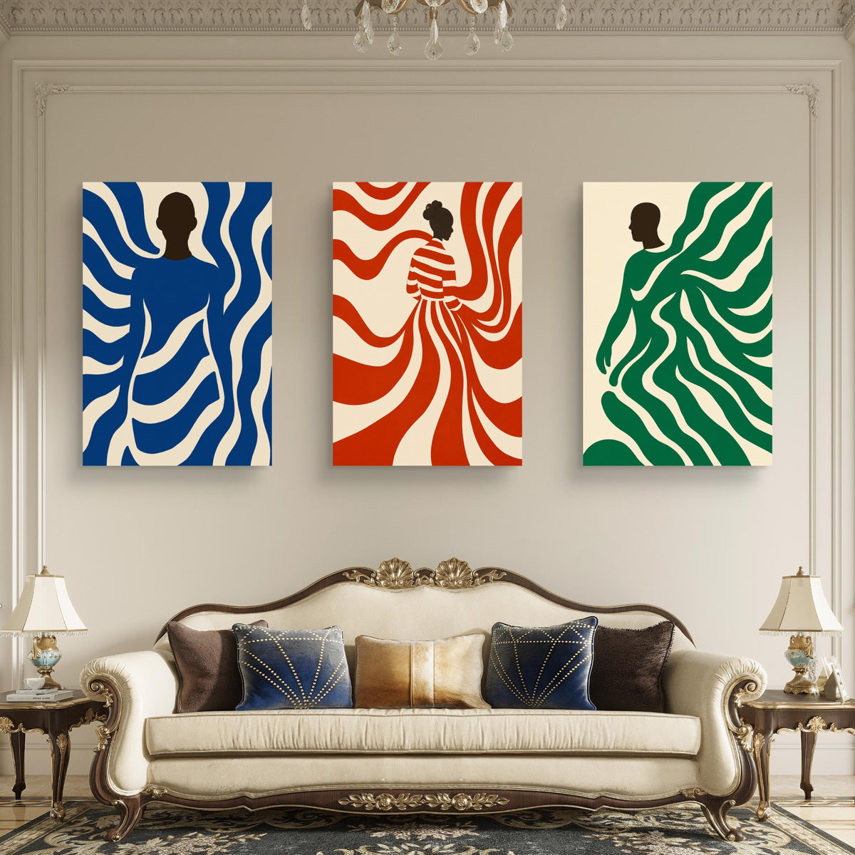 Set of 3 Abstract Art Premium Canvas Painting - Buy Online | Decor By Neon