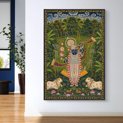 Traditional Pichwai Shrinathji Premium Canvas Painting