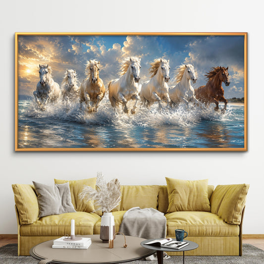 Seven Horses Premium Canvas Painting - Premium Wall Art | Decor By Neon