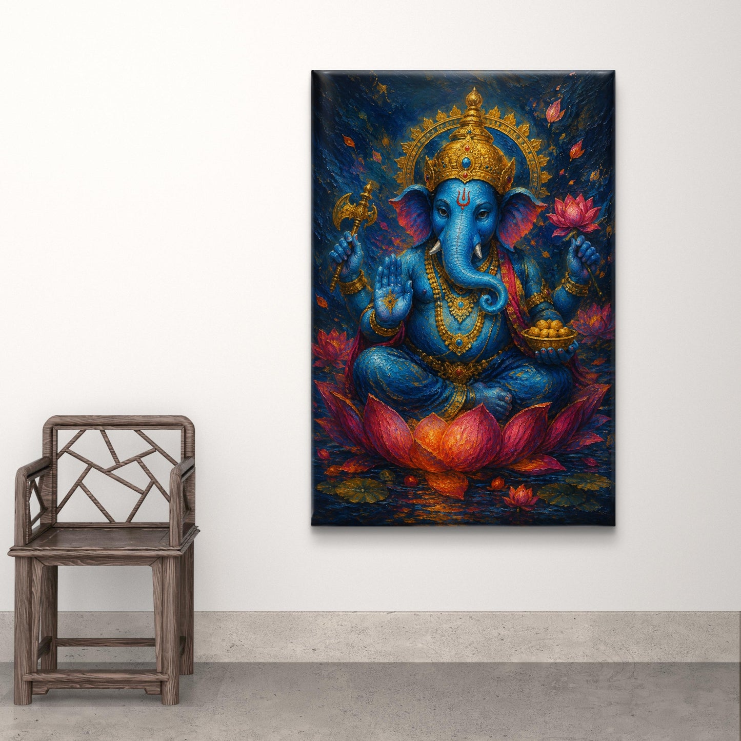 Lord Ganesha Premium Canvas Painting - Buy Online | Decor By Neon