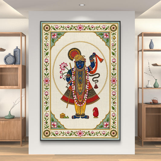 Traditional Pichwai Shrinathji Premium Canvas Painting - Canvas Wall Art | Decor By Neon