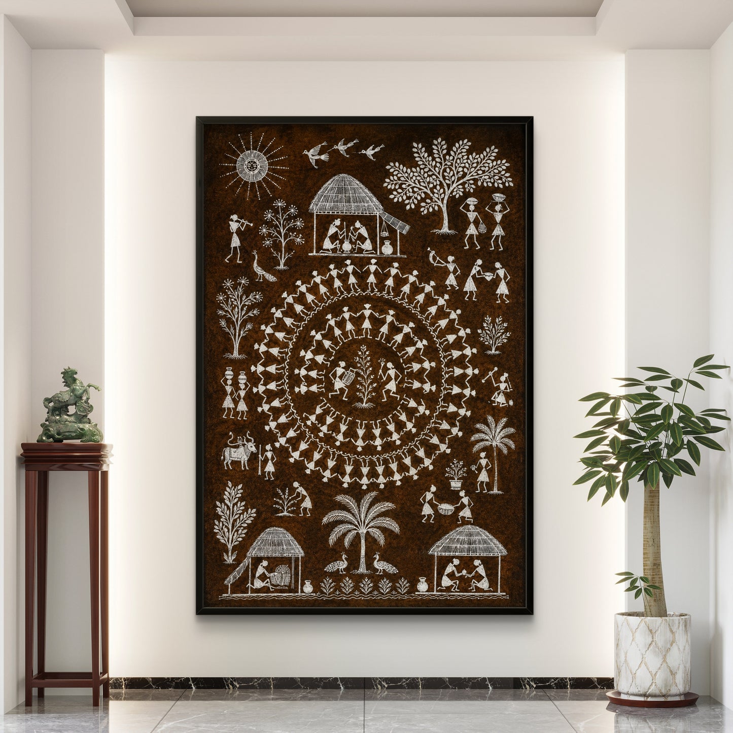 Warli Art Premium Canvas Painting - Buy Online | Decor By Neon