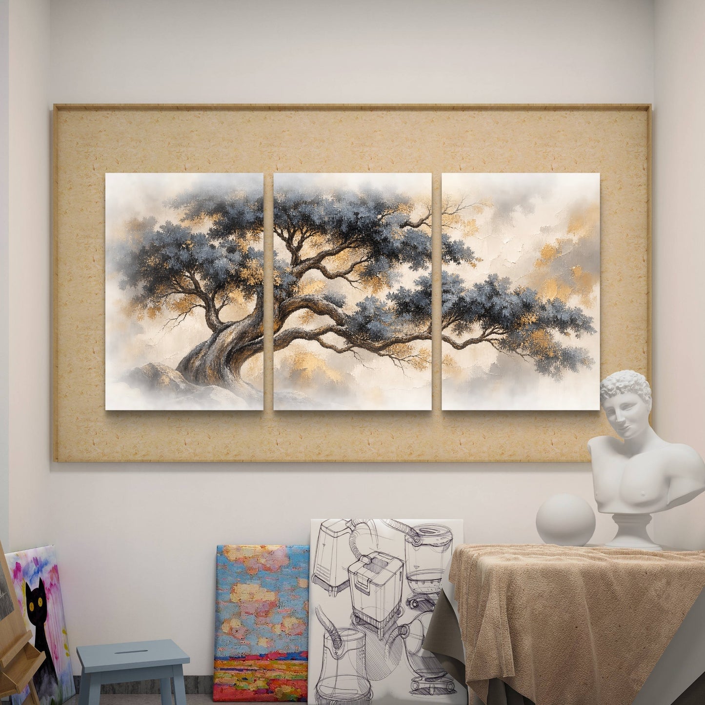 Set of 3 Abstract Art Premium Canvas Painting - Buy Online | Decor By Neon