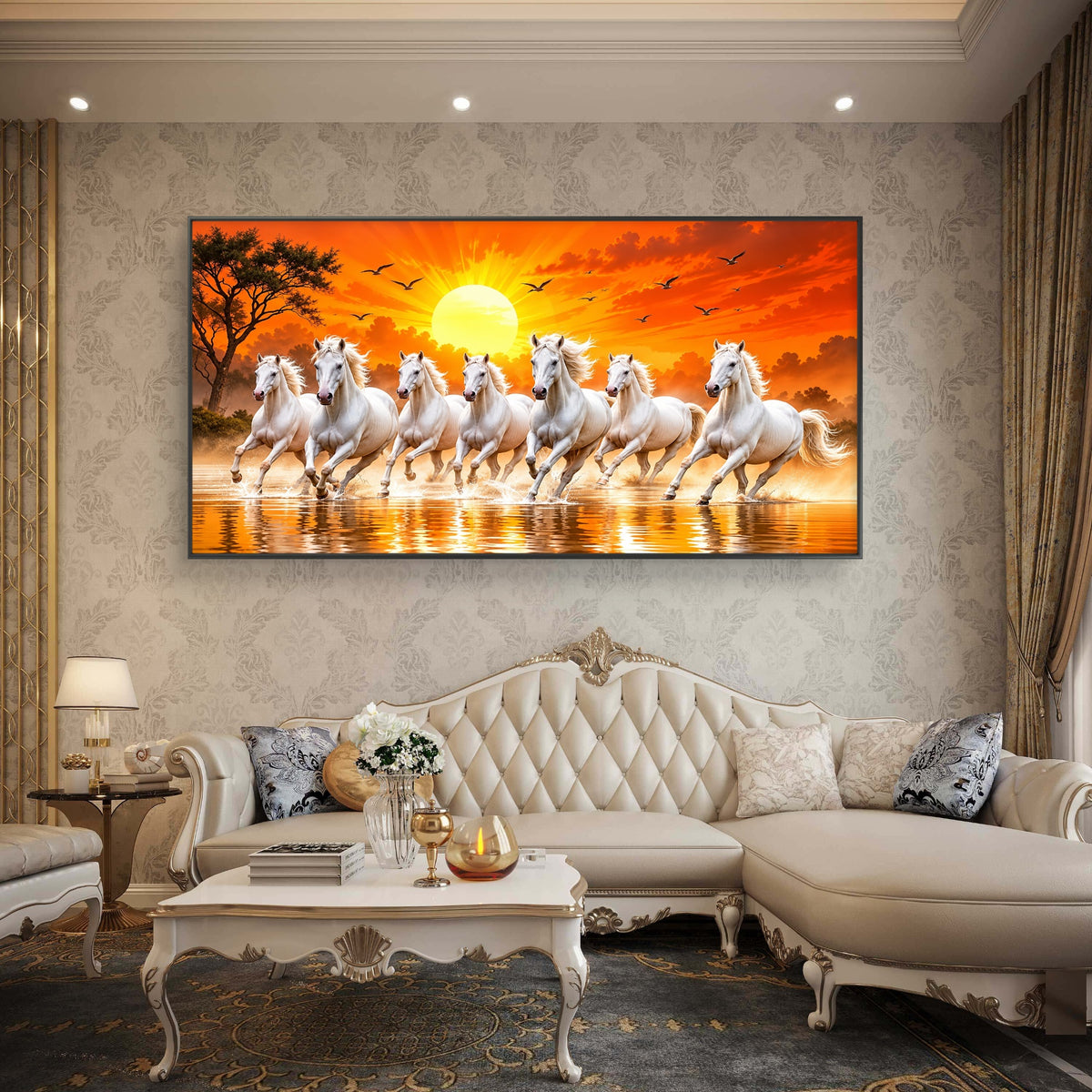 Seven Horses Premium Canvas Painting - Buy Online | Decor By Neon