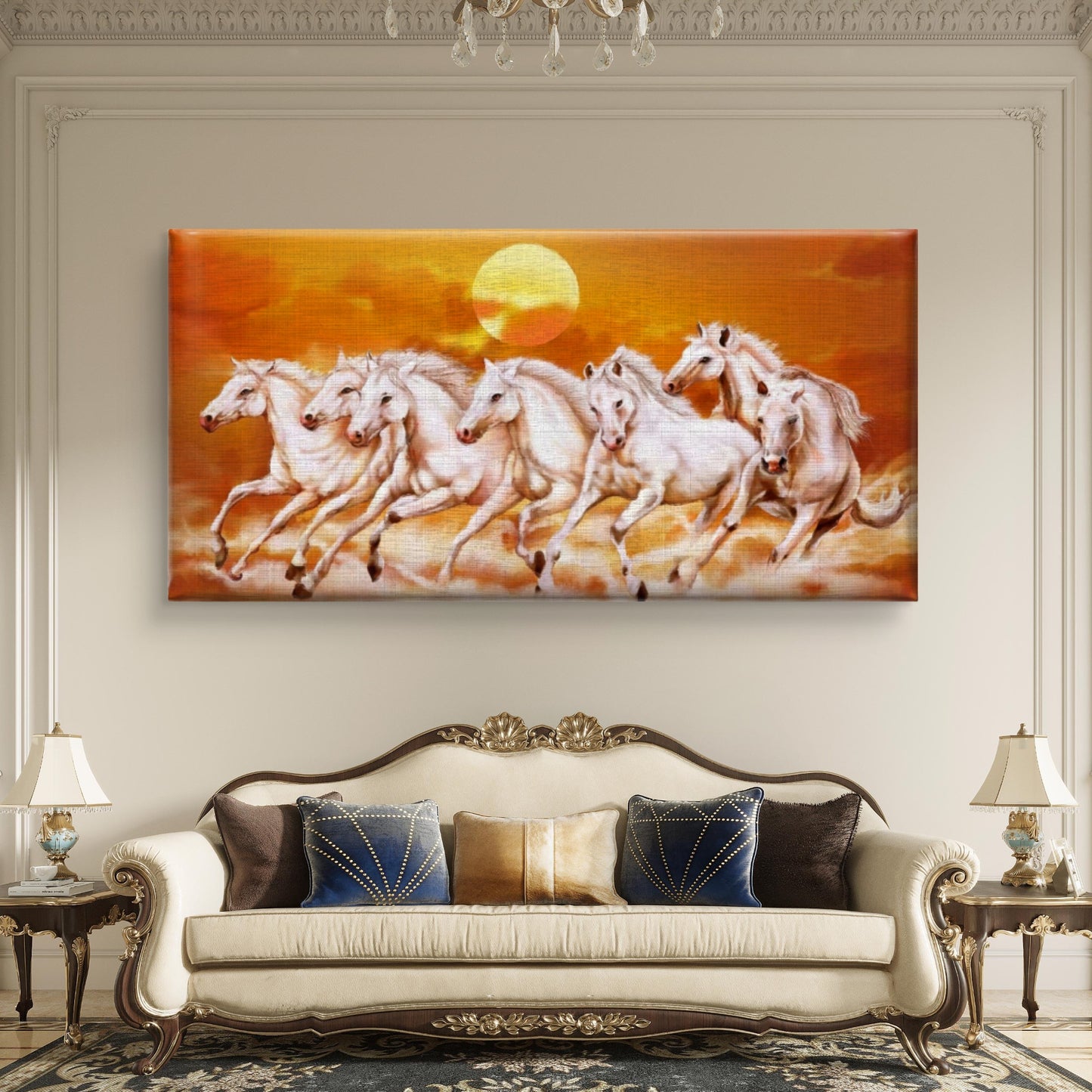 Seven Horses Premium Canvas Painting - Buy Online | Decor By Neon