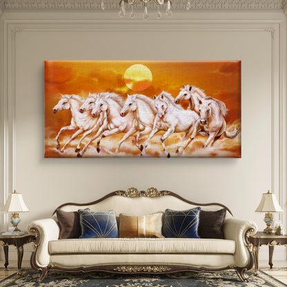 Seven Horses Premium Canvas Painting