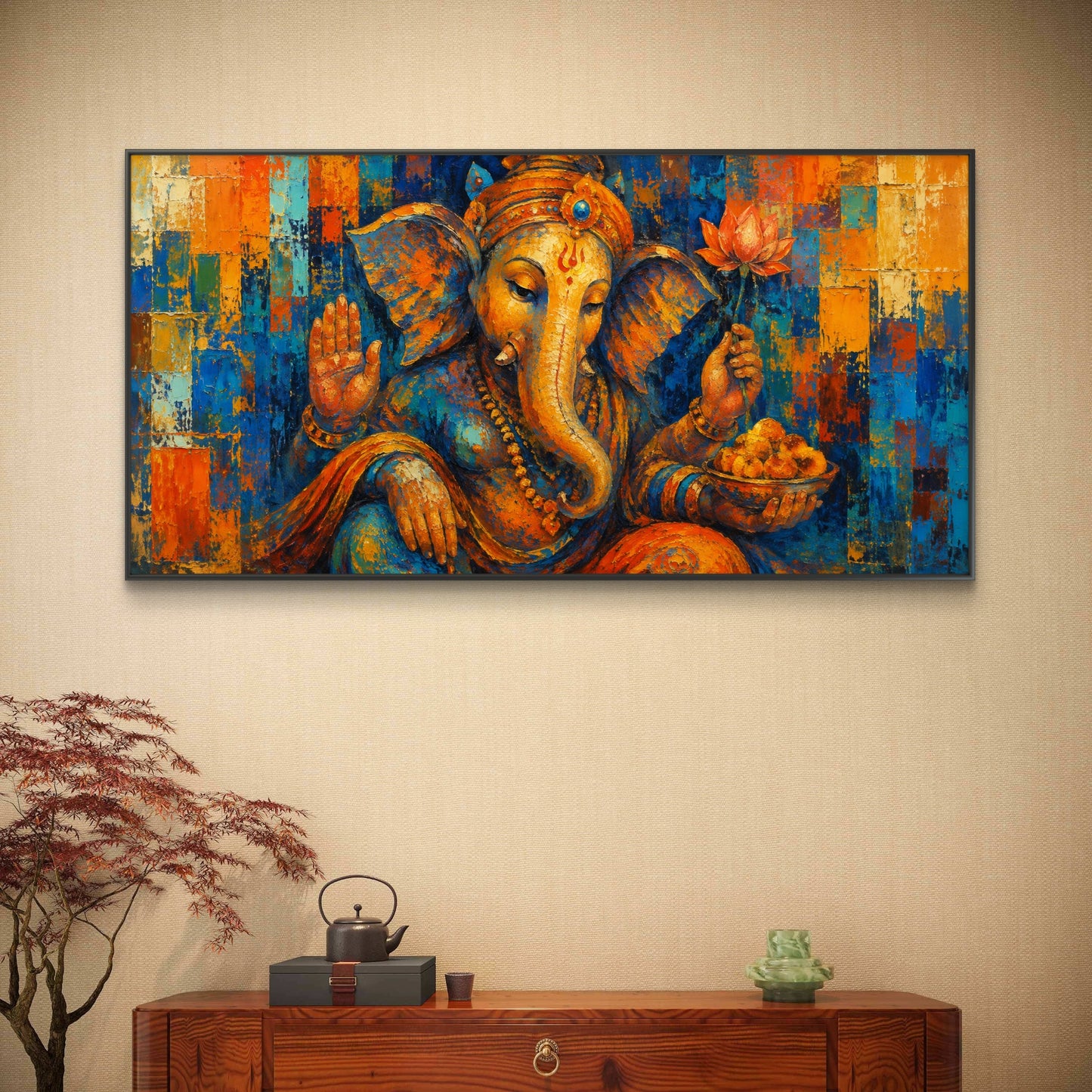 Lord Ganesha Premium Canvas Painting - Buy Online | Decor By Neon