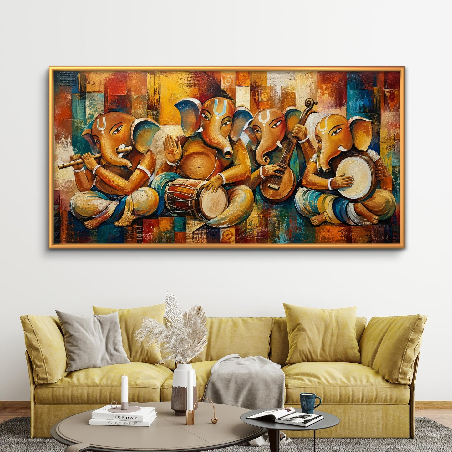 Lord Ganesha Premium Canvas Painting - Buy Online | Decor By Neon