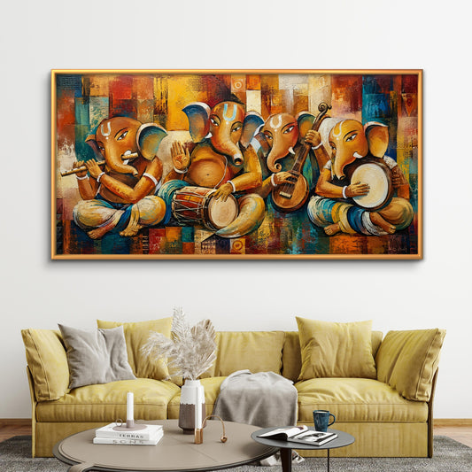 Lord Ganesha Premium Canvas Painting - Premium Wall Art | Decor By Neon